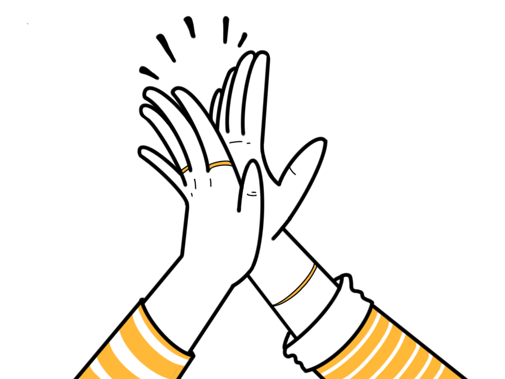 Zwei H&auml;nde klatschen aneinander. Sie schlagen ein.